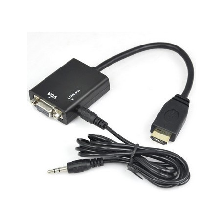 CABLE CONVERSOR HDMI M A VGA+SONIDO 15cm
