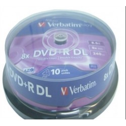 DVD VIRGEN BOBINA 10 DOBLE CAPA VERBATIM 8,5GB